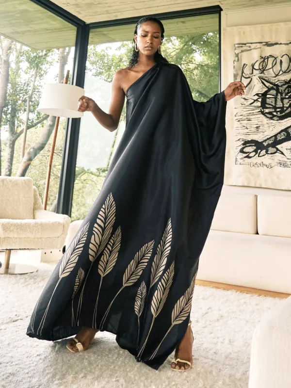 Satu Dress - Palms Noir sold by Diarrablu