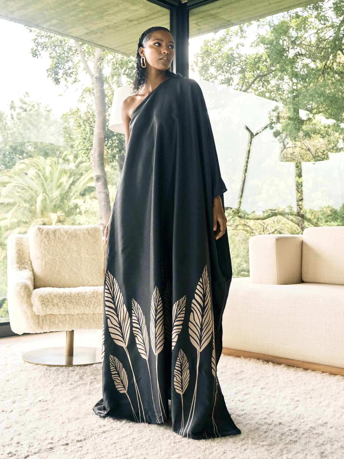 Satu Dress - Palms Noir sold by Diarrablu product image thumbnail 3