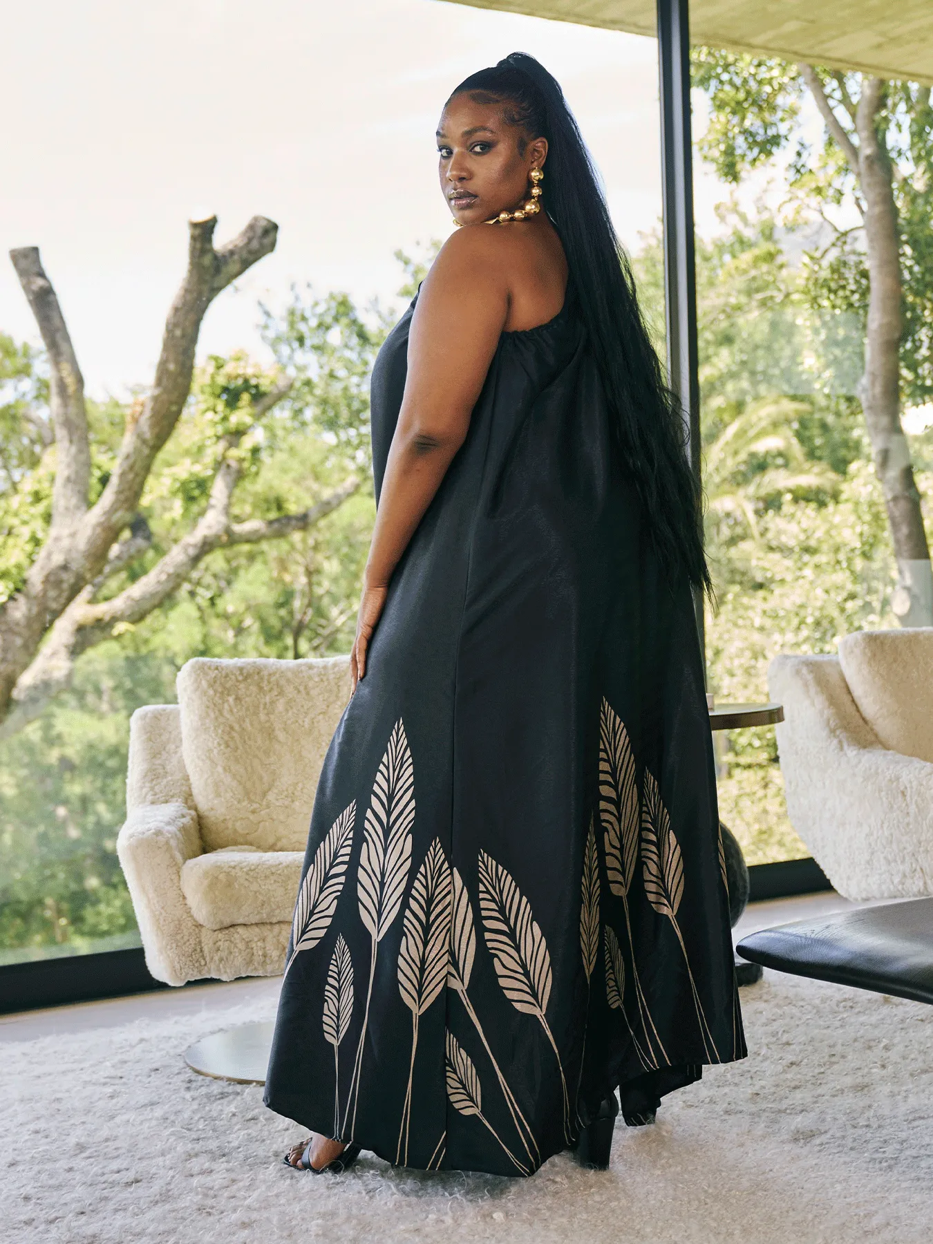 Satu Dress - Palms Noir sold by Diarrablu product image thumbnail 4