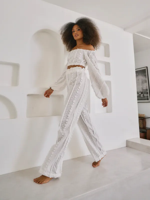 Leer Nar Pants - Bahar Blanc sold by Diarrablu