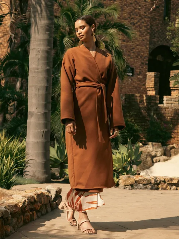 Lasai Coat - Solid Brown sold by Diarrablu