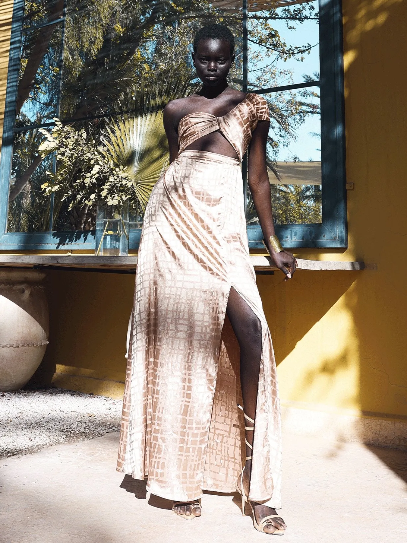 Dalia Dress - Dhaw Gold sold by Diarrablu