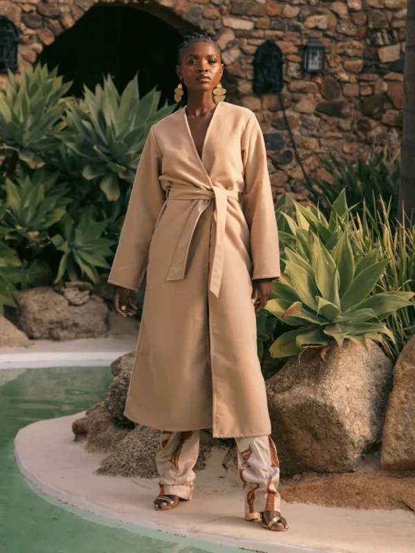 Lasai Coat - Solid Cream sold by Diarrablu