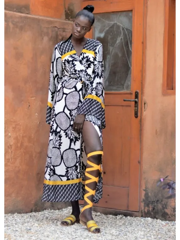 Awa Ben Kimono - Ananas Yellow sold by Diarrablu