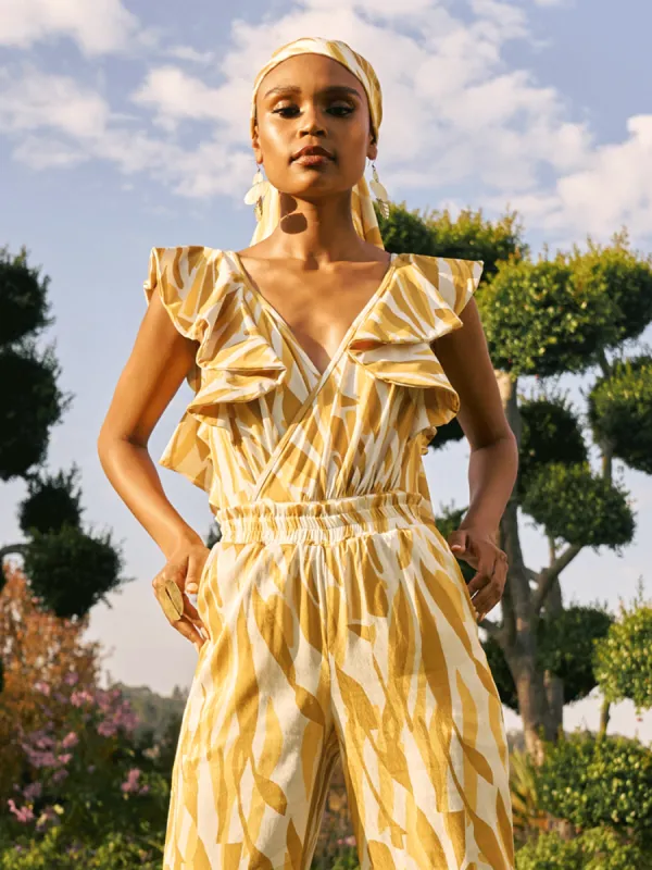 Nabu Swimsuit - Jardin Mustard sold by Diarrablu