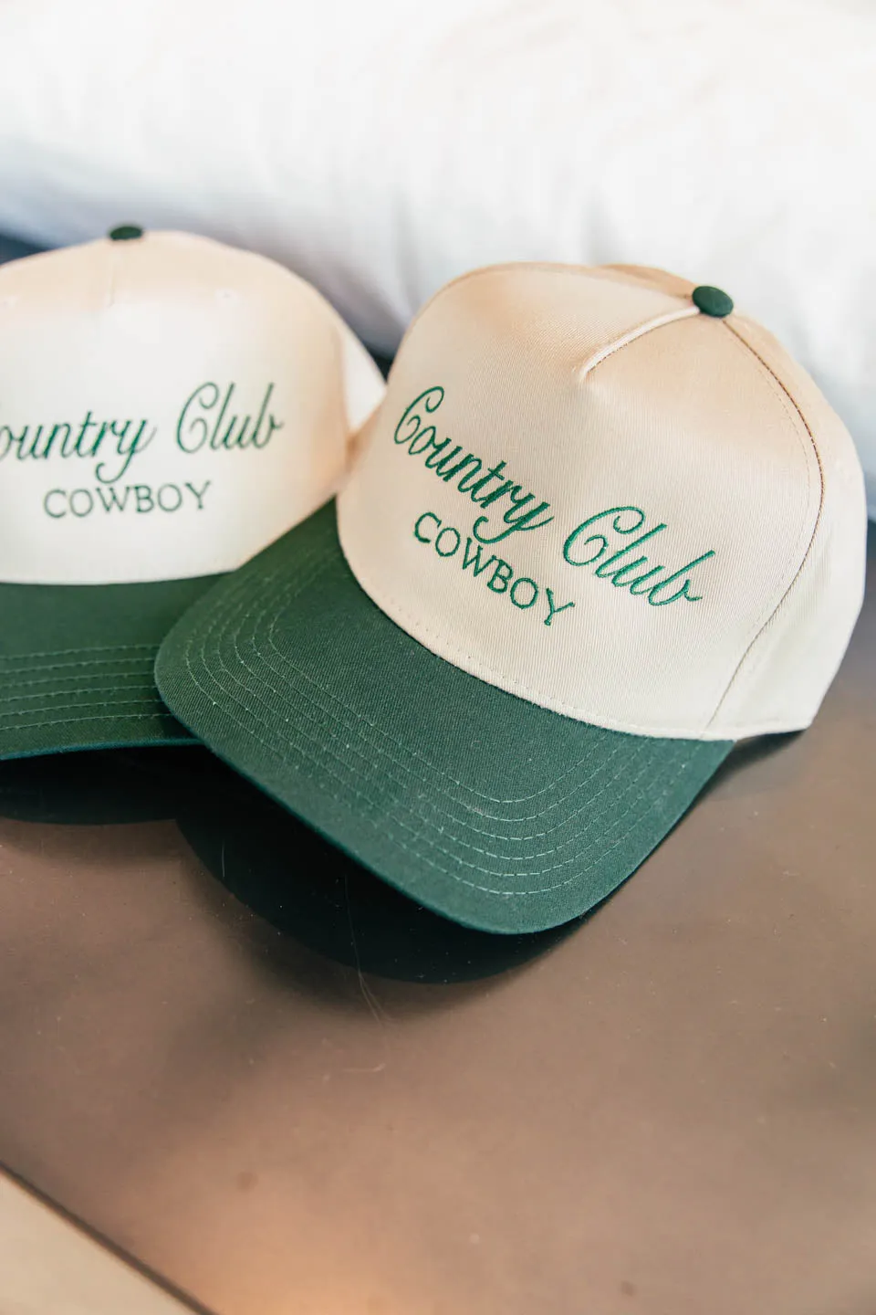 NEW!! Country Club Cowboy Trucker Hat in Tan sold by Glitzy Bella product image thumbnail 5