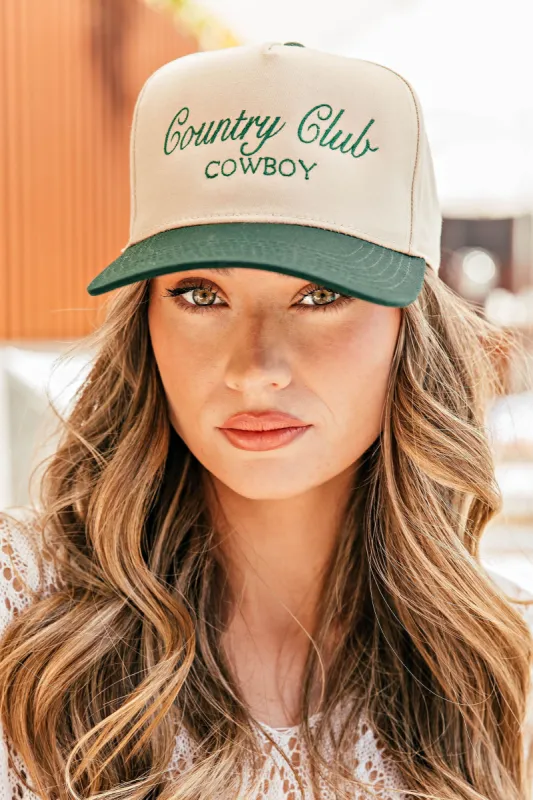 NEW!! Country Club Cowboy Trucker Hat in Tan sold by Glitzy Bella
