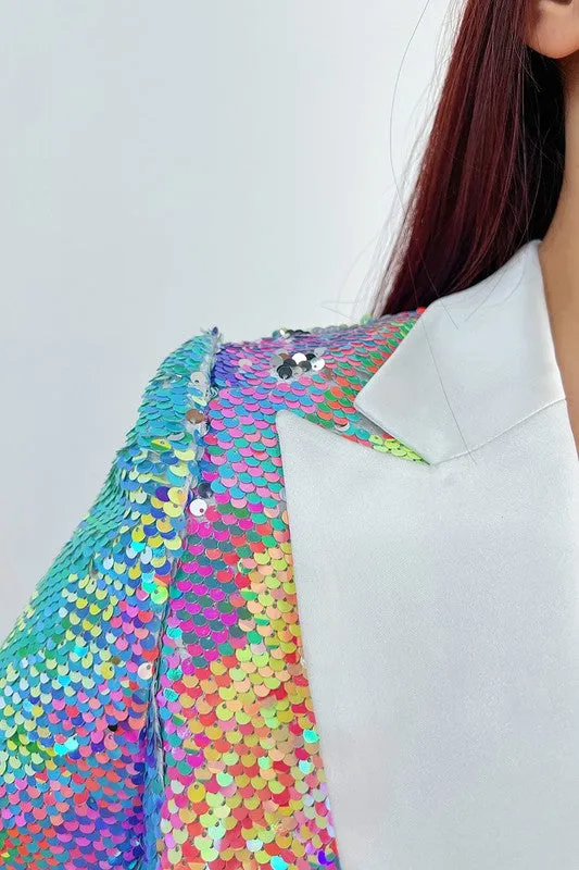 Cropped Multi Sequin Blazer sold by Glitzy Bella product image thumbnail 5