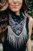 NEW!! Crystal Fringe Bandana in Black sold by Glitzy Bella