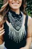 NEW!! Crystal Fringe Bandana in Black sold by Glitzy Bella