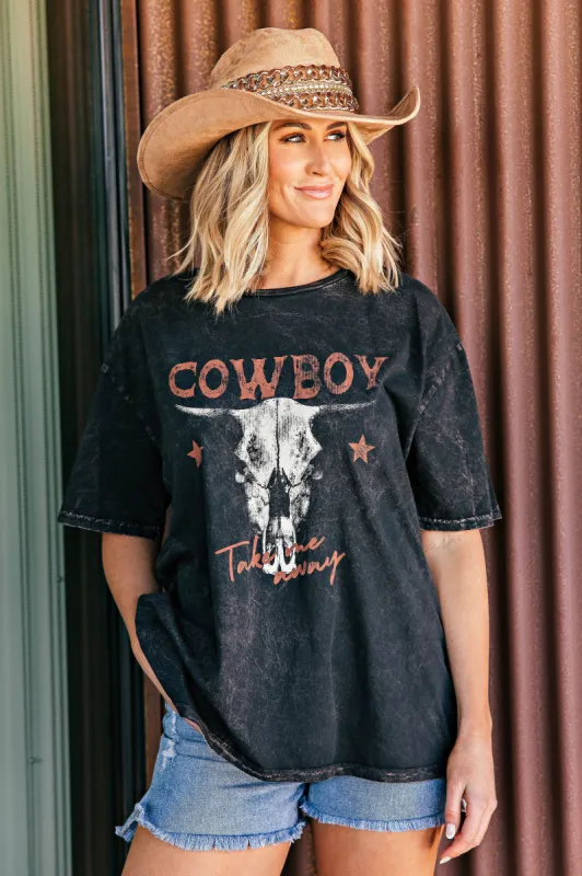 NEW!! Cowboy Take Me Away Graphic Tee sold by Glitzy Bella