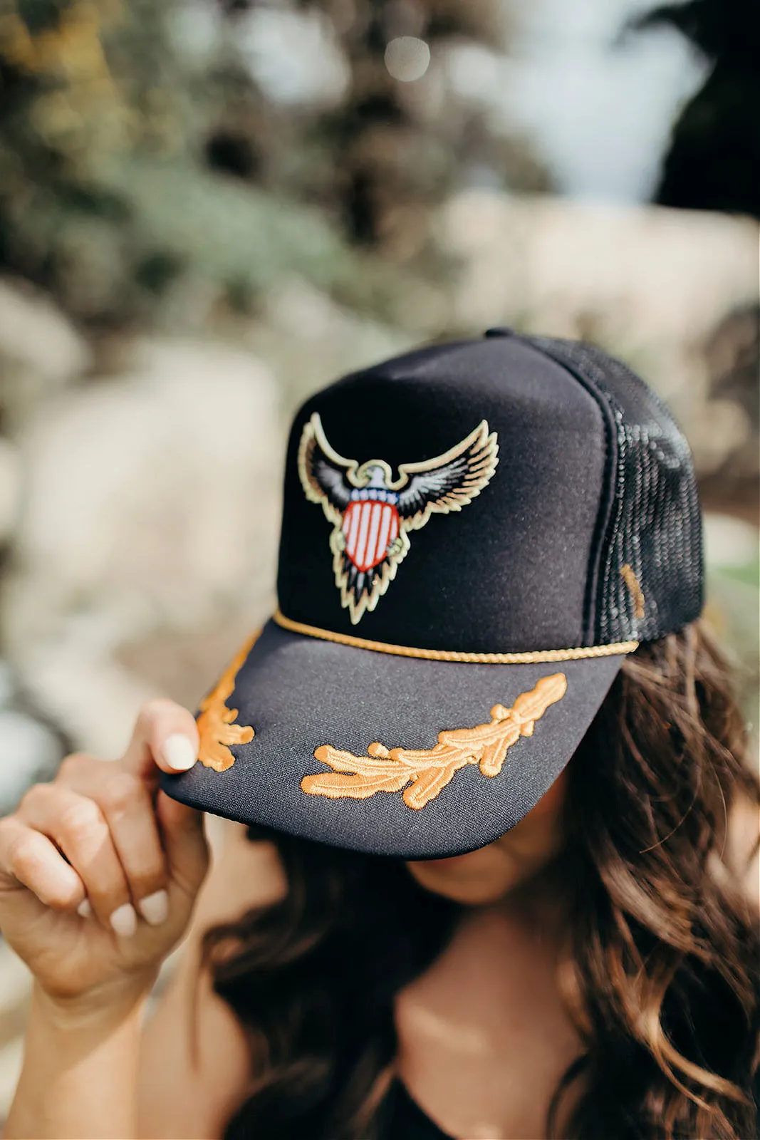 The Ascot Eagle Trucker Hat sold by Glitzy Bella product image thumbnail 2