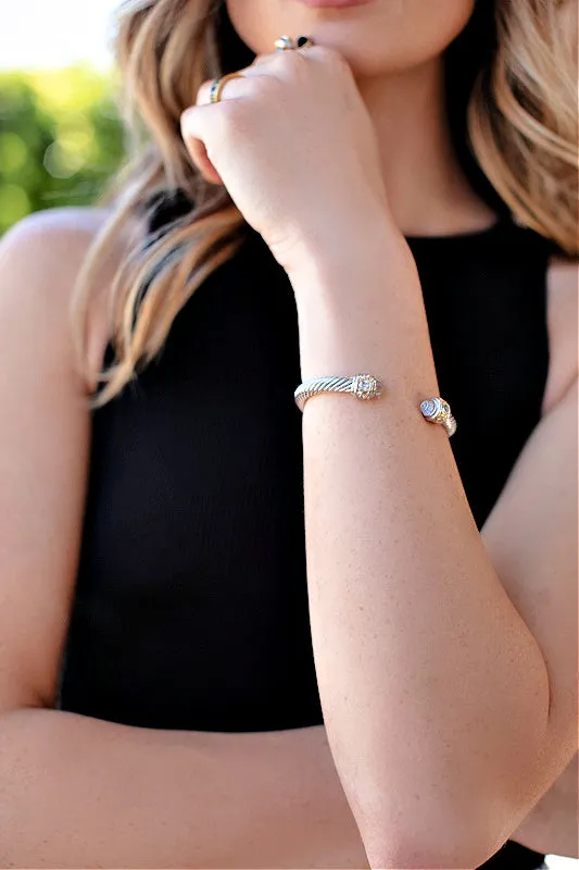 BEST SELLER!! Classic Cable Two Tone Bracelet sold by Glitzy Bella product image thumbnail 5
