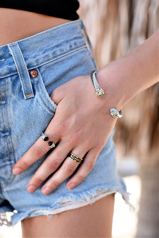 BEST SELLER!! Classic Cable Two Tone Bracelet sold by Glitzy Bella product image thumbnail 2