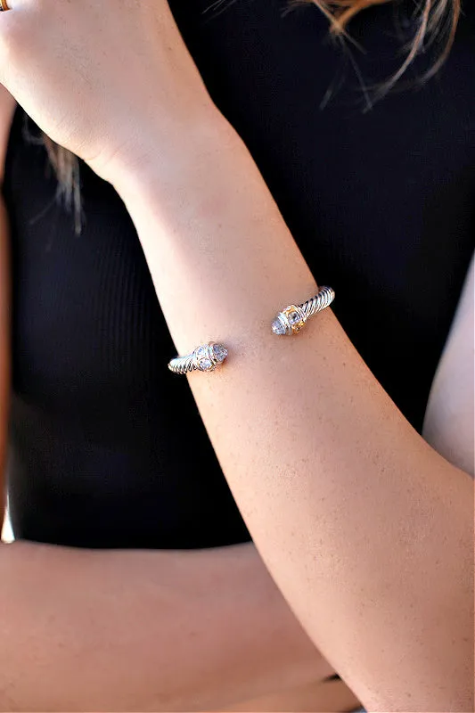 BEST SELLER!! Classic Cable Two Tone Bracelet sold by Glitzy Bella product image thumbnail 4