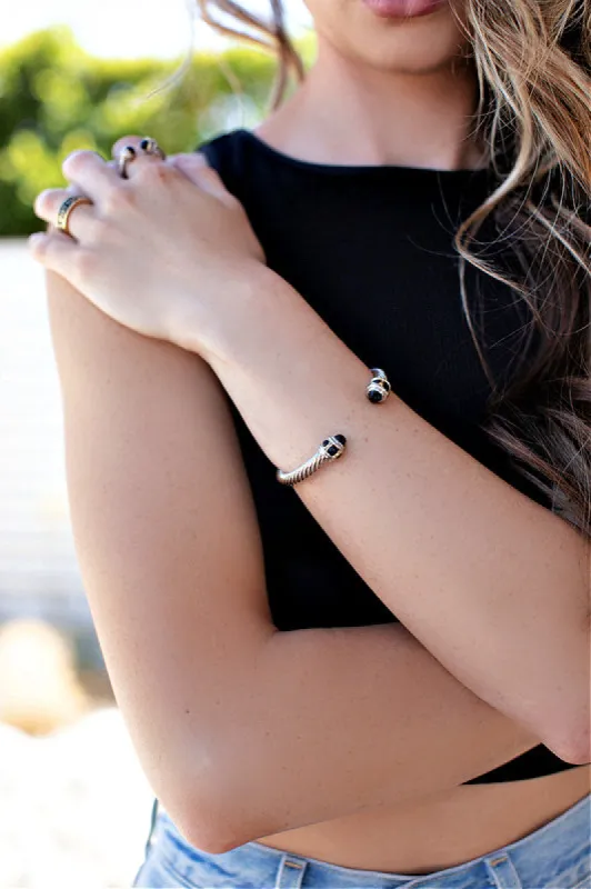 BEST SELLER!! Classic Cable Two Tone Bracelet sold by Glitzy Bella