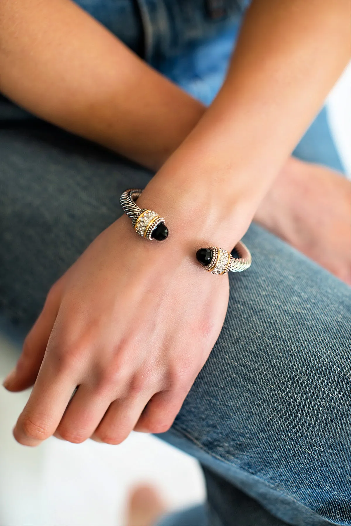 BEST SELLER!! Classic Cable Two Tone Bracelet sold by Glitzy Bella product image thumbnail 3