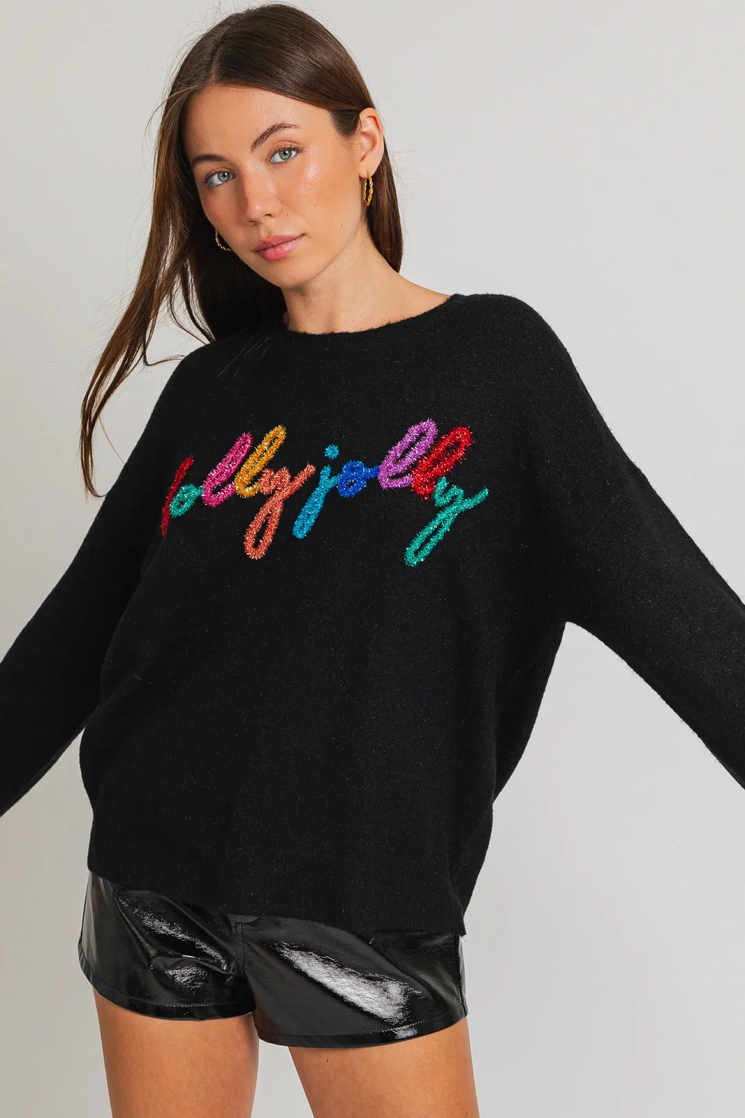 NEW!! Holly Jolly Tinsel Sweater in Black or Green sold by Glitzy Bella
