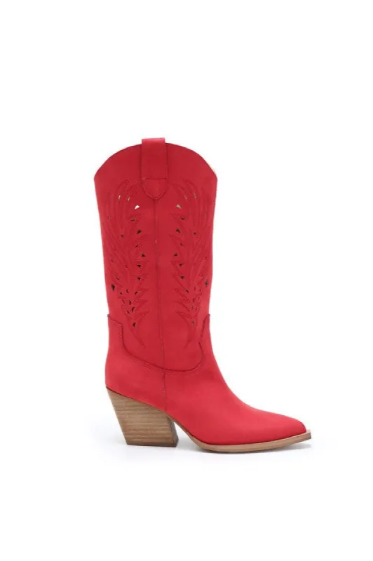 BEST SELLER!! The “Olivia” Boot in Red sold by Glitzy Bella
