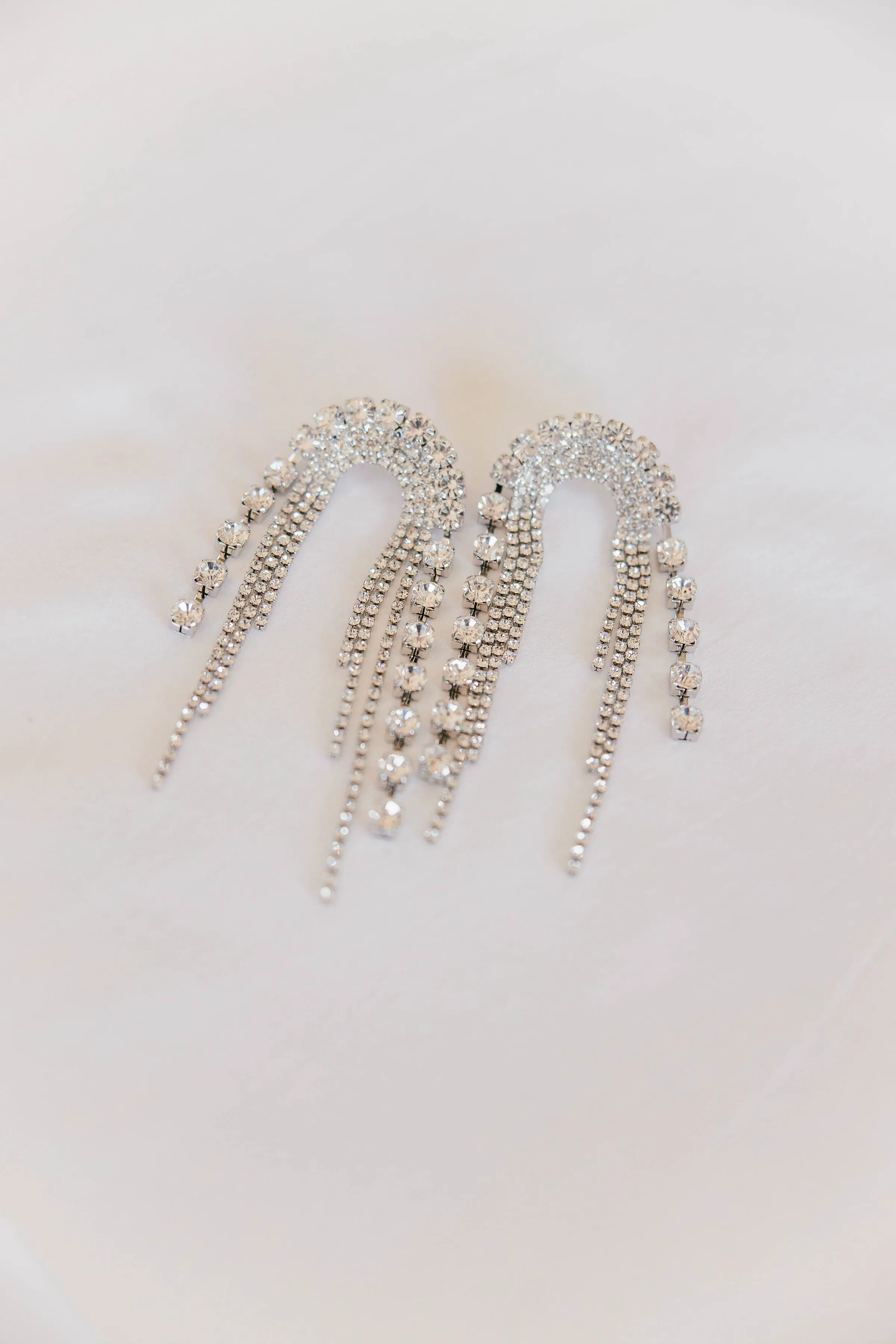 AS SEEN ON ASHLEE NICHOLS!! The Daniela Crystal Drop Earring in Silver sold by Glitzy Bella product image thumbnail 3