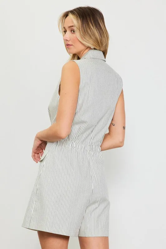 FINAL SALE!! Ellie Pinstriped Double Breasted Romper sold by Glitzy Bella product image thumbnail 4