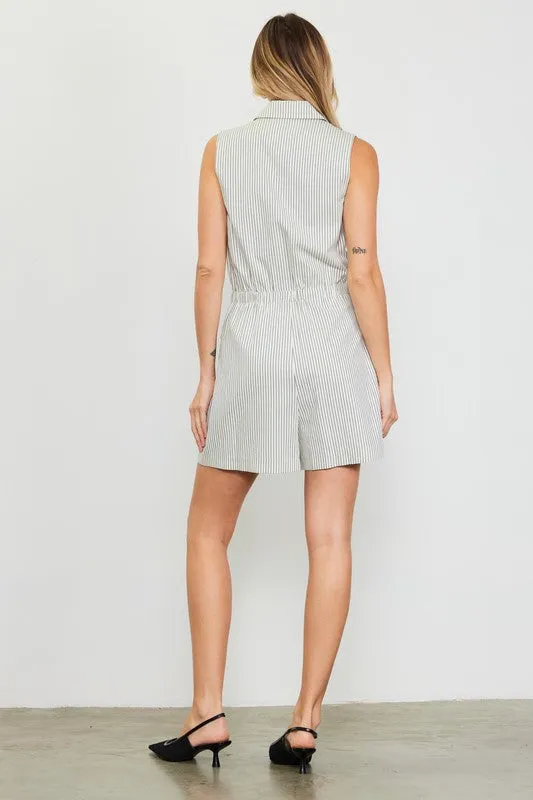FINAL SALE!! Ellie Pinstriped Double Breasted Romper sold by Glitzy Bella product image thumbnail 5