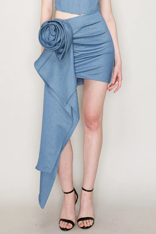 FINAL SALE!! Rose Denim Mini Skirt sold by Glitzy Bella product image thumbnail 3