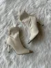 FINAL SALE!! The "Bridget" Silver Toe Bootie in Cream sold by Glitzy Bella