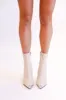 FINAL SALE!! The "Bridget" Silver Toe Bootie in Cream sold by Glitzy Bella