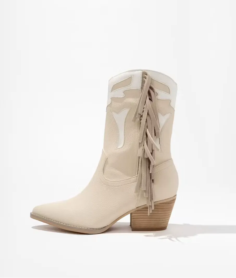 FINAL SALE!! The "Millie" Fringe Boot in Beige sold by Glitzy Bella product image thumbnail 2