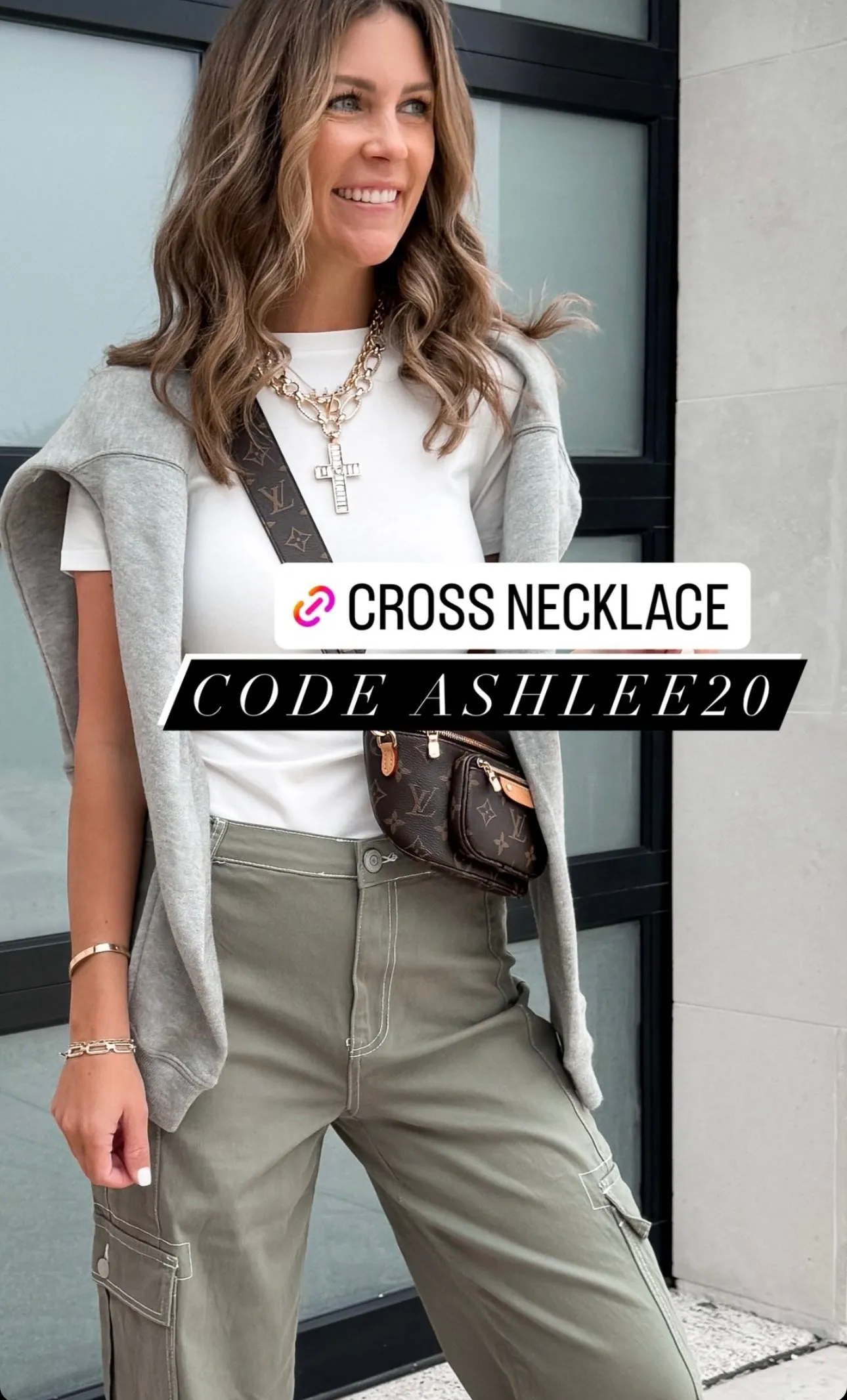 The "My Faith" Gold Cross Necklace sold by Glitzy Bella product image thumbnail 5