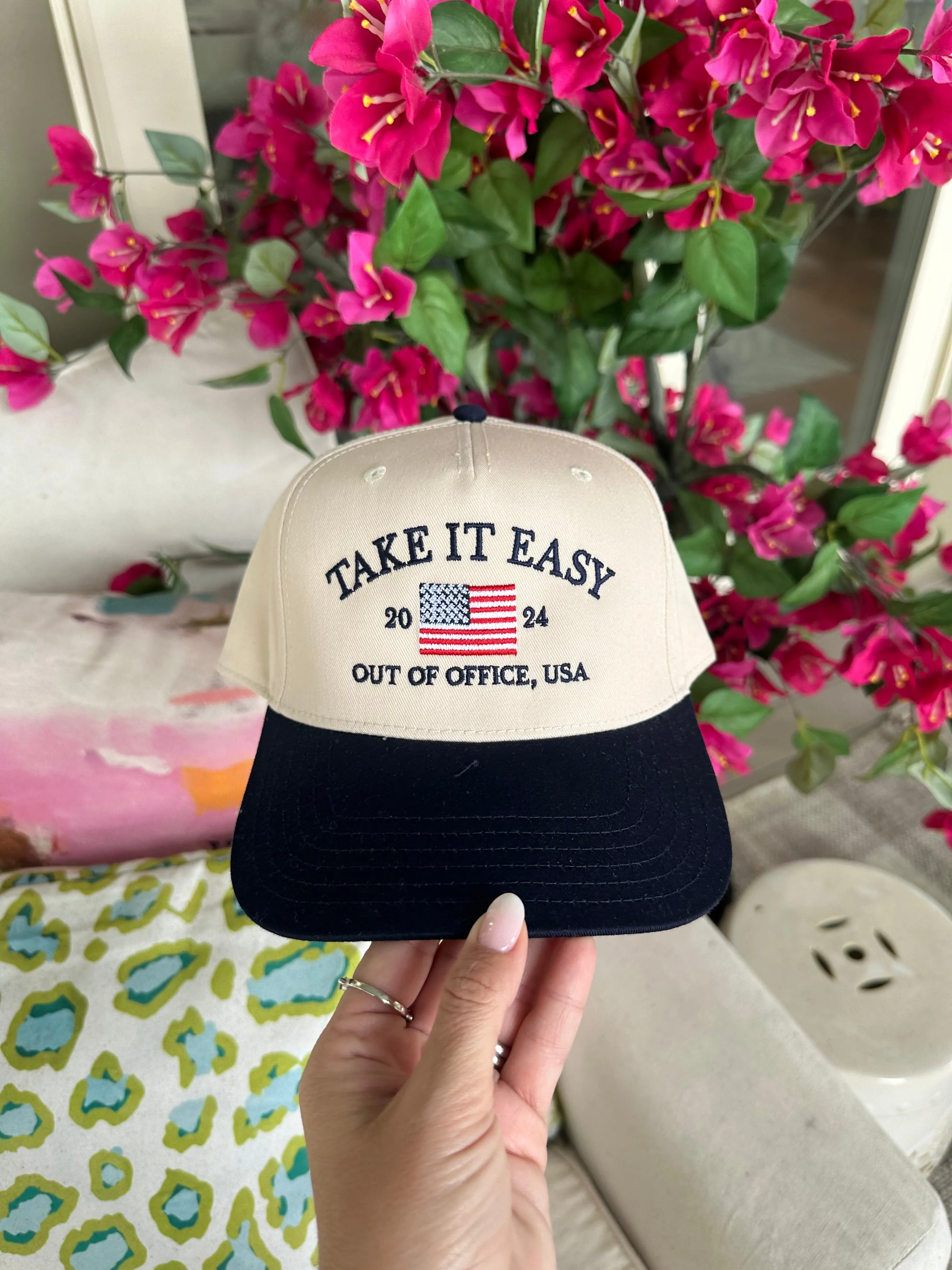 AS SEEN ON WHITNEY RIFE!! Take it Easy Vintage Trucker Hat sold by Glitzy Bella product image thumbnail 2