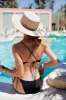 "SPF" Pressed Palm Straw Hat in 2 styles sold by Glitzy Bella