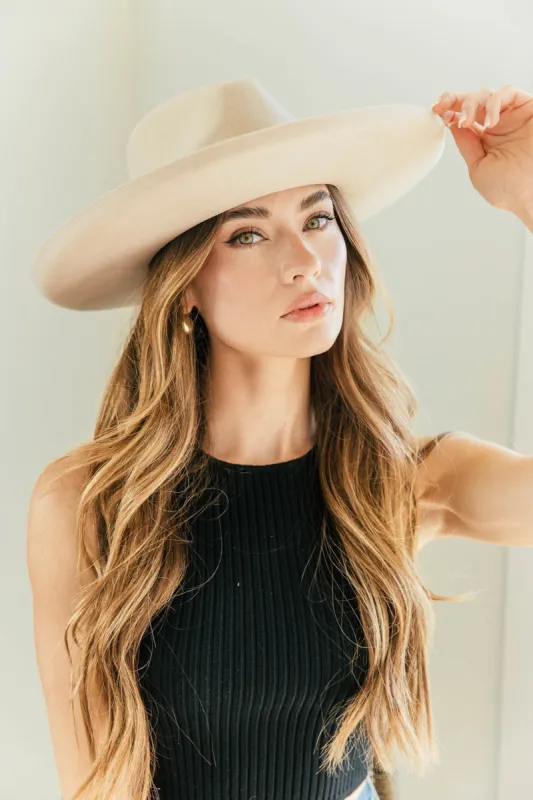 FINAL SALE!! The Beverly Wool Panama in Beige sold by Glitzy Bella