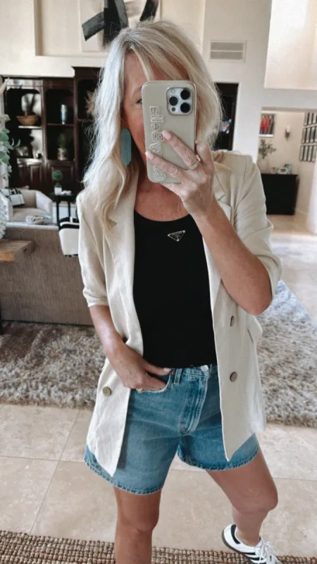 FINAL SALE!! Carli Linen Boyfriend Blazer sold by Glitzy Bella