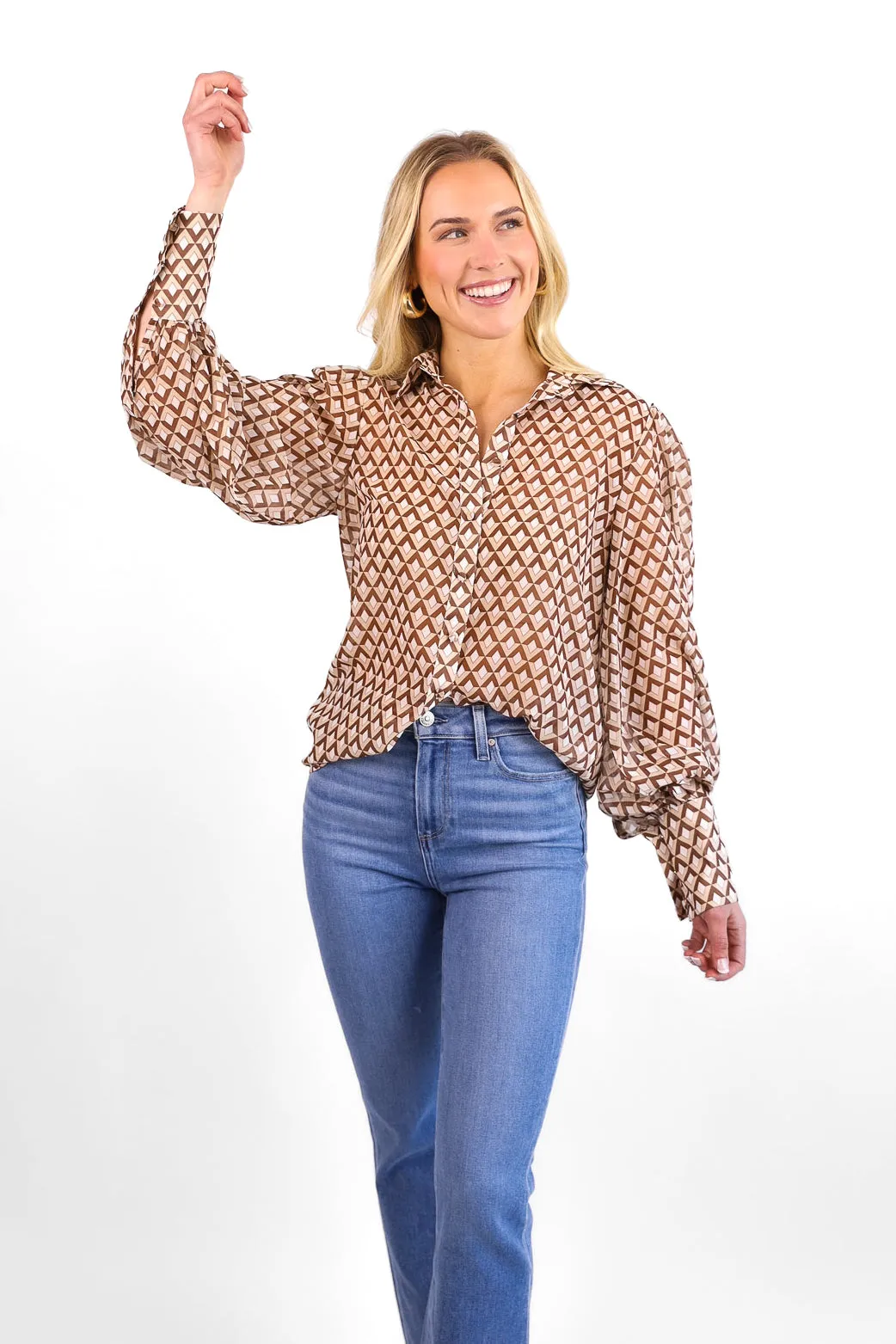 FINAL SALE!! Fleetwood Blouse in Geometric sold by Glitzy Bella product image thumbnail 4