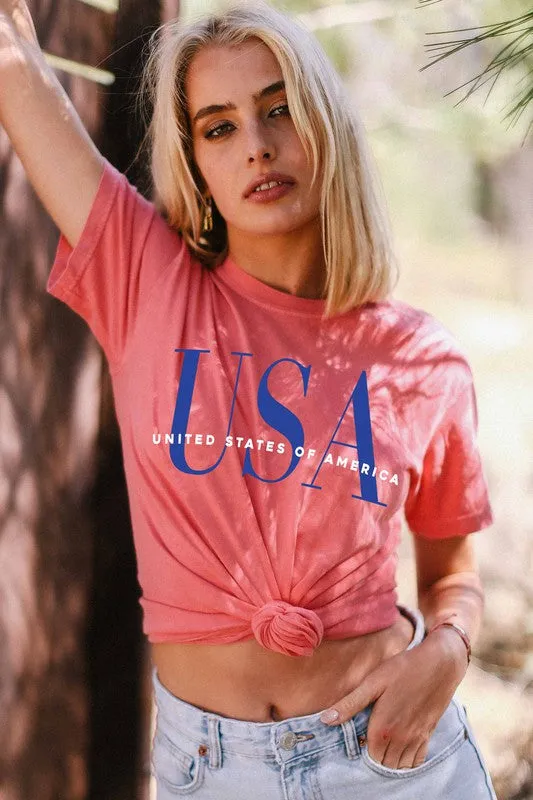 "Patriotic" Comfort Color Tee in Coral sold by Glitzy Bella