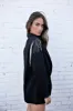 FINAL SALE!! The Rhinestone Fringe Shoulder Black Blazer sold by Glitzy Bella