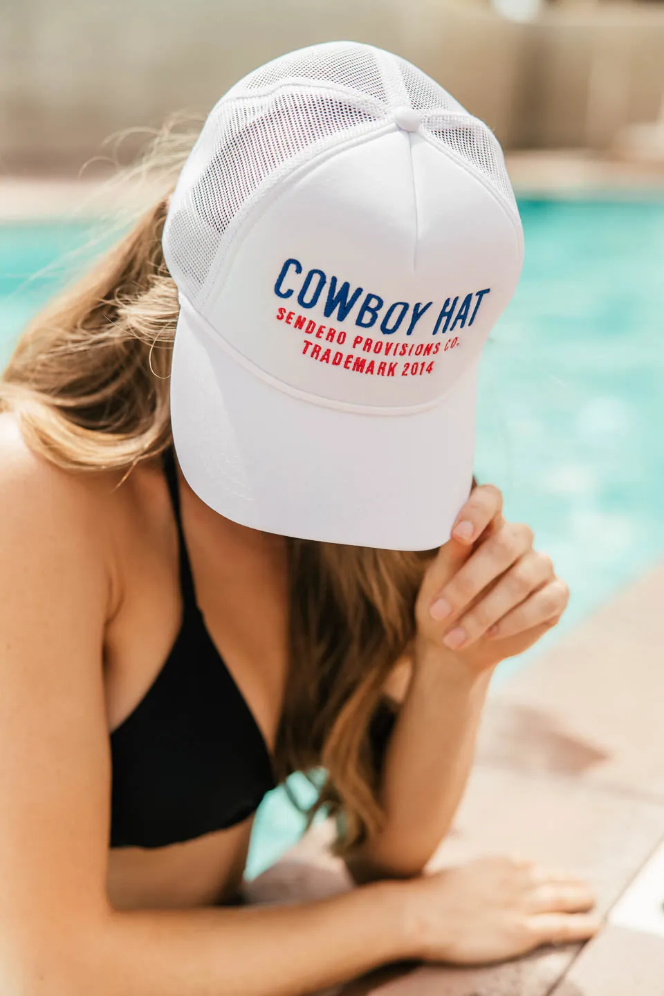 FINAL SALE!! Cowboy Trucker Hat in White sold by Glitzy Bella product image thumbnail 4