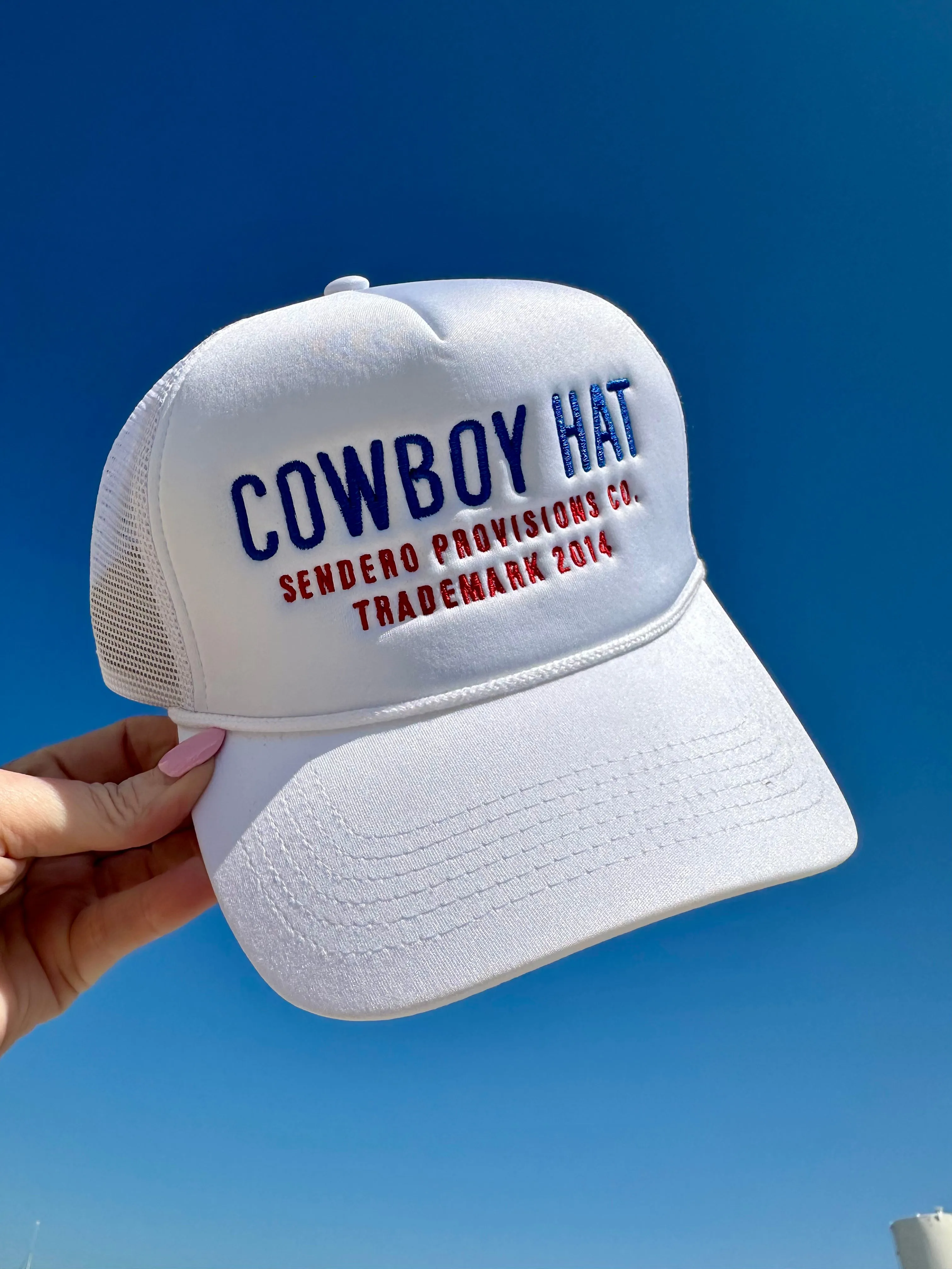 FINAL SALE!! Cowboy Trucker Hat in White sold by Glitzy Bella product image thumbnail 2