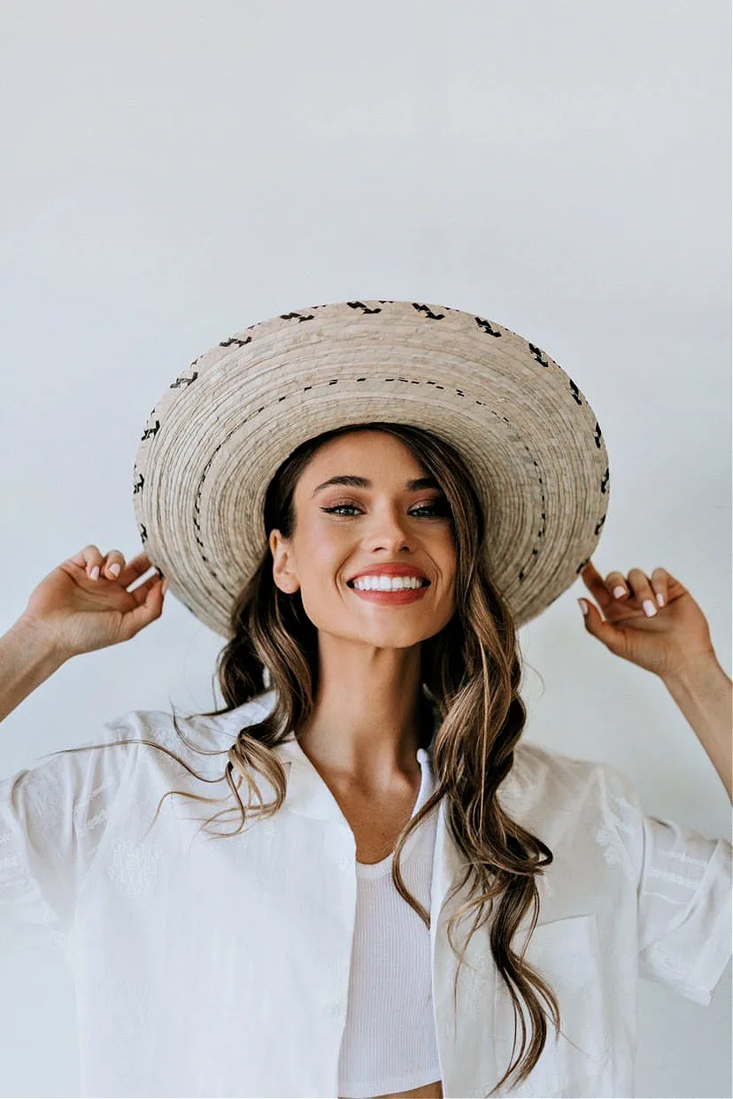 BEST SELLER!! The Isla Bonita Pressed Palm Straw Hat sold by Glitzy Bella product image thumbnail 5