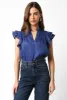 NEW!! Poppy Linen Blouse in Navy sold by Glitzy Bella