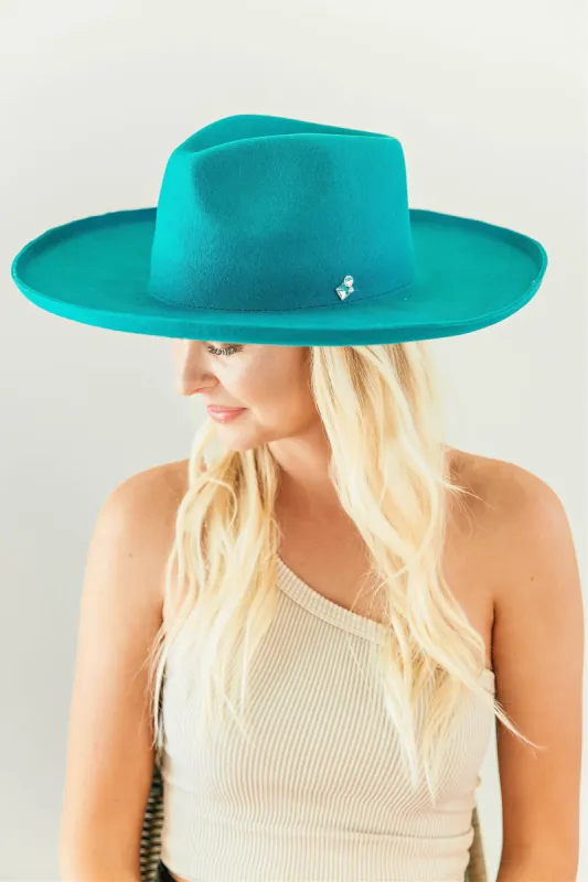 AS SEEN ON ALLISON CLAIRE! The Beverly Wool Panama in Teal sold by Glitzy Bella
