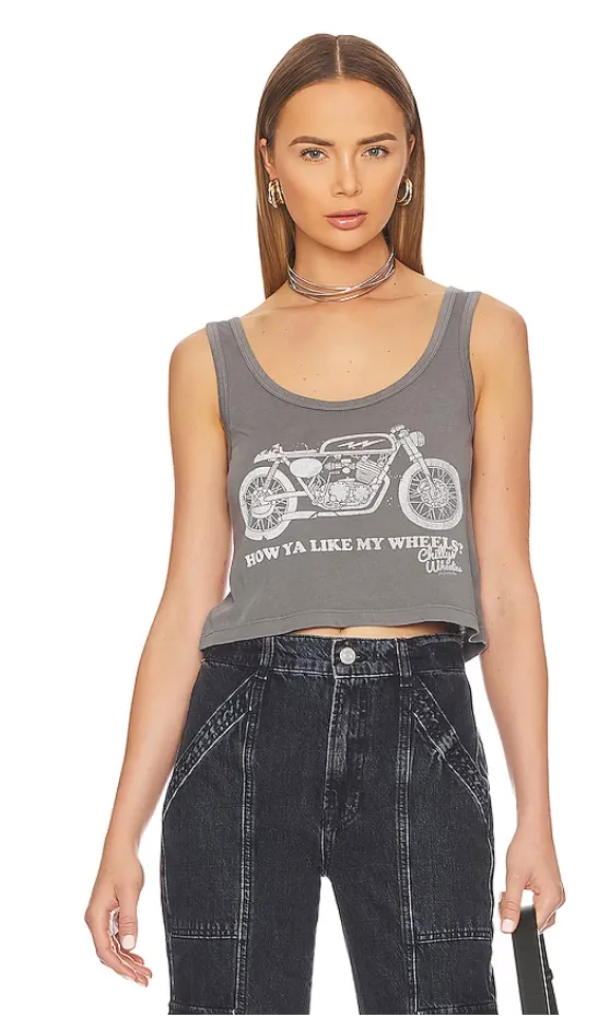 FINAL SALE!! "How Ya Like my Wheels" Tank in Grey sold by Glitzy Bella product image thumbnail 5