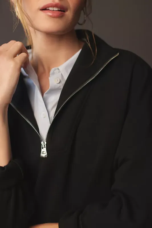 NEW!! Hawley Half Zip Sweatshirt in Black by VARLEY sold by Glitzy Bella