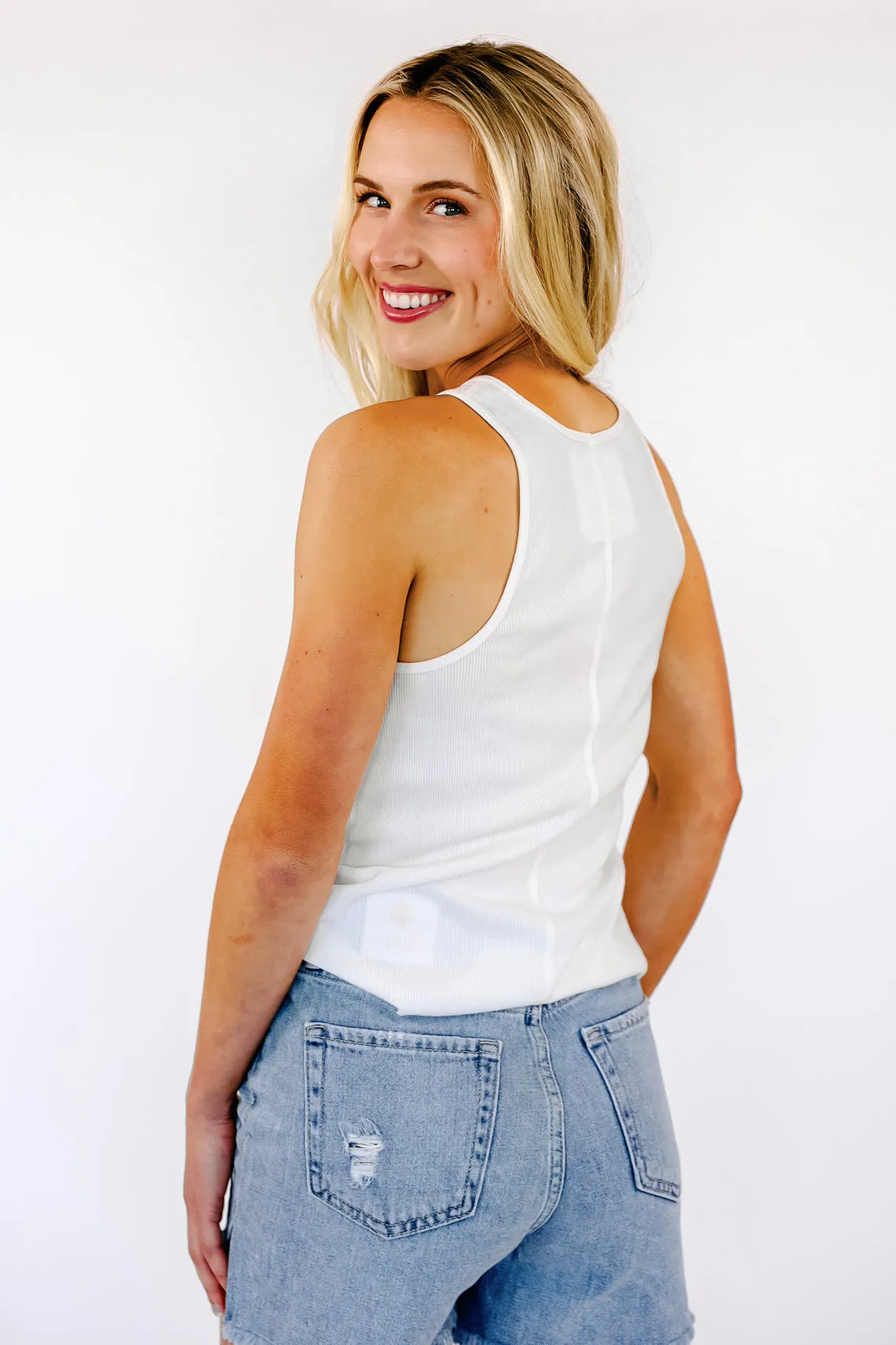 NEW!! "Icon" Tank in White - Pre Order sold by Glitzy Bella product image thumbnail 4