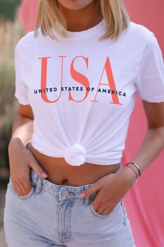 "Patriotic" Comfort Color Tee in White sold by Glitzy Bella