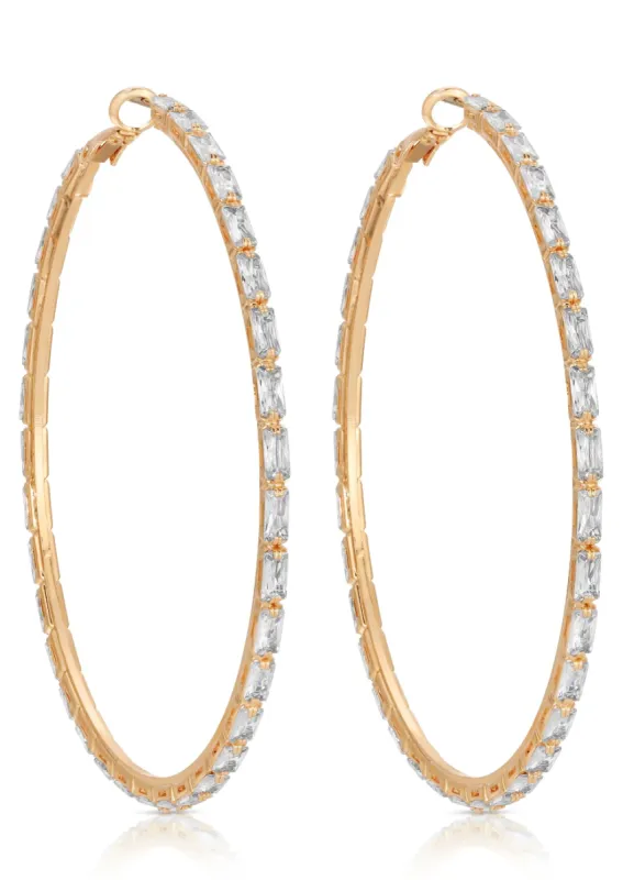 NEW!! Crystal All Around Hoop Earrings sold by Glitzy Bella