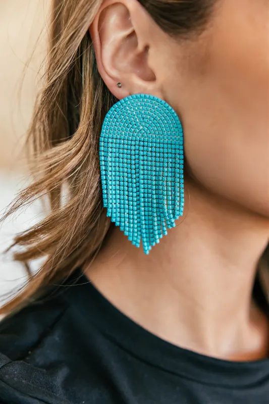 IN STOCK!! Jumbo Monochromatic Turquoise Earrings sold by Glitzy Bella