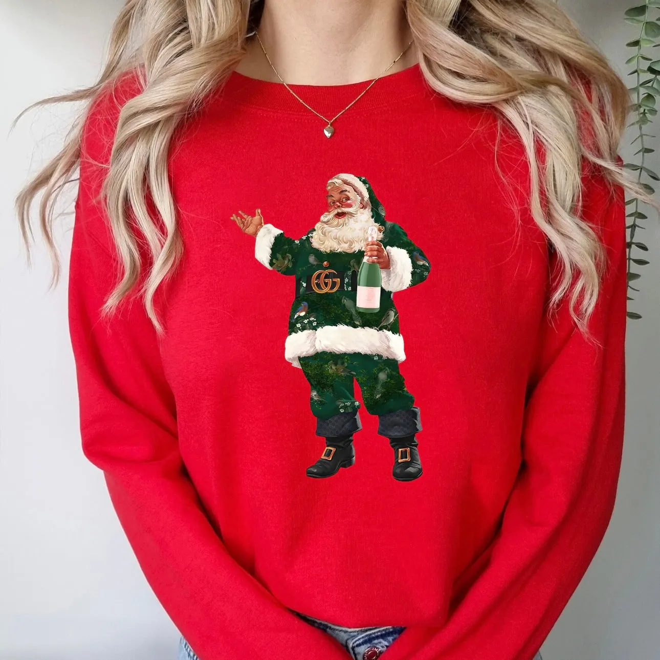 FINAL SALE!! "Champagne Santa" Oversized Sweatshirt in 4 Colors sold by Glitzy Bella product image thumbnail 2